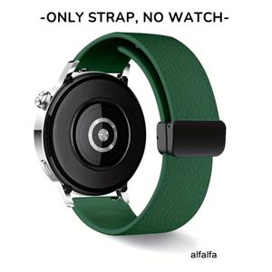 TEMU 20mm/22mm 리치 텍스처 마그네틱 접이식 걸쇠 시계 밴드, 부드럽고 피부 친화적인 실리콘 재질, Galaxy Watch 7/6/5/4, Forerunner 165/255/265/965, Active/Vivoactive 4, Venu 3, Huawei GT6 46mm/GT5/GT4/GT3 Pro/GT2 46mm 호환