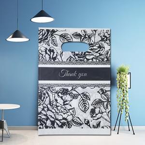 TEMU 100개입 화이트 플레인 컬러 플라워 감사 플라스틱 봉투, 다양한 사이즈, 웨딩, 생일, 추수감사절, 크리스마스, 비즈니스 선물, 매장, 의류, 파티, 재사용 가능한 플라스틱 봉투, 의류 매장 봉투, 선물 봉투, 포장 봉투, 토트백, 쇼핑백, 소매점 제품 봉투