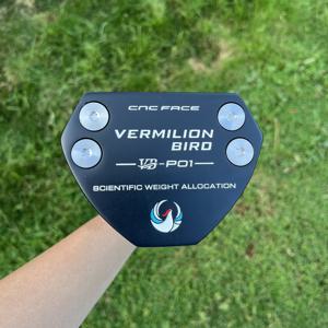 TEMU 버밀리언 버드 남성용 오른손 하프-말렛 퍼터 - CNC 단조 드라이버, 플라즈마 코팅 & 미끄럼 방지 그립, 저압축 퍼터용 스티프 샤프트, 모던 코스