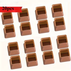 TEMU 의자 다리 커버 20개입, 실리콘 소재의 저소음 및 내마모성 보호 슬리브, 미끄럼 방지 범용 소파 식탁 의자 다리 패드, 가구 다리 보호 커버