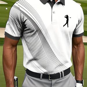 TEMU 클래식한 흰색과 파란색 색상 스킴은 눈에 띄는 파란색 커프스와 함께, 의류에 있는 독특한 파란색 물방울 무늬 곡선은 패션적 매력을 높여줍니다. 가슴에 있는 3D 골프공 프린트는 스포티한 성격을 강조합니다. 이 옷감은 편안하게 착용할 수 있습니다.