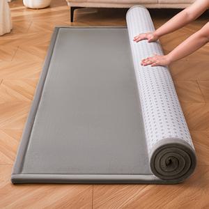 TEMU 겨울용 다기능 다다미 밀크 벨벳 거실 바닥 매트, 25D 복원성 2cm 스펀지 쿠션, 패딩 통增加厚度 보온 바닥 매트, 바닥에서 자기용 필수 도구, 다다미 낮잠 매트