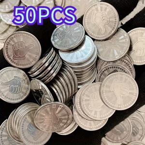 TEMU 50개 금속 게임 코인 - 레트로 게임, 상품 교환, 수집용 통화 - 핀볼 머신, 슬롯머신, 자판기용 컬렉터 아이템 - 게이머 & 애호가를 위한 철제 노벨티 통화