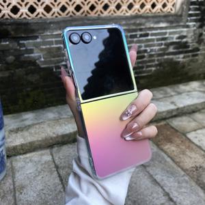 TEMU 휴대폰 케이스 - 삼성 갤럭시 Z Flip7, Z Flip 6, Z Flip 5, Z Flip 4, Z Flip 3 5G 폴더블 시리즈 보호 커버에 적합한 프로스트 그라데이션 컬러 마그네틱 귀여운 휴대폰 케이스 - 여성 및 여학생용