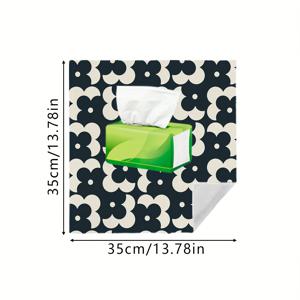 TEMU 1개, [셀프 접착식 매직 랩 천] INS 스타일 흑백 기하학적 꽃무늬 패턴 메이크업 가방, 메이크업 브러시 보관 파우치, 세탁 가능하고 내구성 있는 고양이 침대 담요, 장난기 많은 고양이를 위한 그루밍 및 진정 수건, 다용도 여행용 수납 천, 카메라 및 컴퓨터 보호용 랩 천