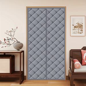 TEMU 겨울용 도톰한 자석 도어 커튼 1개, 이중 패널 방풍 및 단열 커튼, 강화된 방한용 에어컨 단열 커튼, 무타공 설치 방풍 칸막이 커튼, 침실, 가정용, 상업용, 주방, 상점에 적합