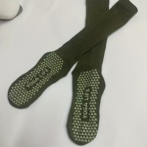 TEMU 새로운 가을/겨울용 긴 요가 양말 1켤레, 미끄럼 방지 전문가용 두꺼운 종아리 양말 여성용 피트니스 스포츠 풀 양말