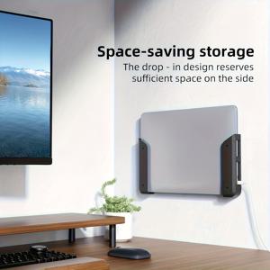 TEMU 벽걸이 또는 책상 하단 랩탑 스탠드, 접착제 및 나사 포함, 두께 1.02인치/26mm, 스크래치 방지 패드 특징, 키보드 및 태블릿과 같은 다양한 장치에 적합