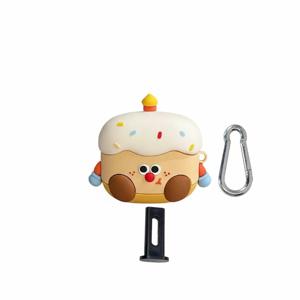 TEMU [3개] 3D 생일 촛불 케이크 만화 실리콘 이어폰 케이스 세트, Airpods Pro3/Pro2/Pro 및 Airpods 4/3/2/1에 적합, 귀여운 만화 디자인, 세트 구성: 이어폰 가방 + 낙하 방지 버클 + 분해 도구