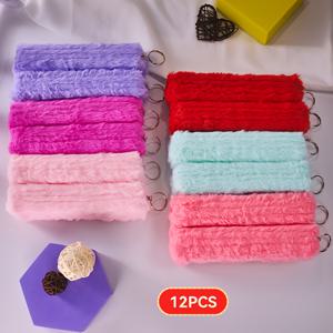 TEMU 필통, 12개입 푹신한 스타일 연필케이스, 다용도 수납 가방, 휴대용 문구 파우치, 고리형 걸이링 디자인, 대학생용, 명절 선물, 소품 보관용으로 이상적