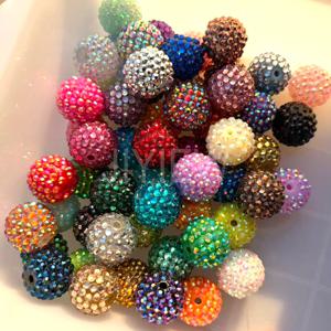 TEMU 25/50개 반짝이는 라인스톤 비즈, 16/20mm 60가지 이상의 색상 혼합 루스 비즈, 비즈 펜 키체인 및 기타 선물 제작에 매우 적합