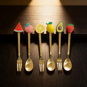 TEMU 디저트 필수품 | 스테인리스 스틸 과일 스푼 & 포크 | 고품질 식품등급 & 스타일리시 | 크리스마스 테이블웨어 세트 | 케이크, 디저트 & 수박 전용 | 창의적인 테이블웨어 도구 | 광택 & 매끄러운 마감