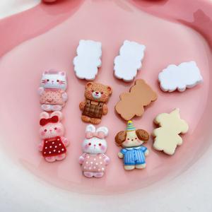 TEMU 10개 혼합 DIY 동물 토끼 고양이 수제 레진 액세서리 패치 플랫백, 귀걸이, 헤어 액세서리, 장식 스티커 제작용 (14세 이상 사용 가능)