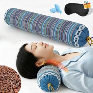 TEMU 3D 인체공학 경추 메밀 지지 목베개 높이조절 베개 통기성 좋은 거북목 쿠션