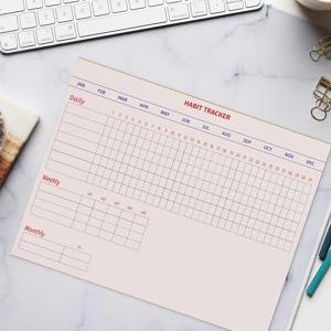 TEMU 1권 50장 습관 트래커 플래너 / 멀티펑셔널 습관 관리 노트북 / 찢어지는 습관 트래킹 시트 / 일일, 주간, 월간 습관 관리에 적합 / 셀프 플래너, 플래너, 셀프 매니저, 개인 정리에 이상적
