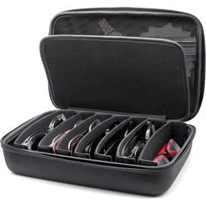 TEMU 다중 안경 및 패션 안경 정리 케이스, 안경과 안경테용, 패션 안경 8개, 시계, 액세서리용 대형 안경 케이스 홀더 (블랙)