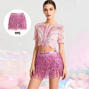 TEMU 여성용 스팽글 프린지 스커트 1개, 섹시한 복부 디자인과 조절 가능한 허리 스트랩이 특징입니다. 이 힙 스카프 랩 스커트는 카니발, 레이브, 댄스 공연에 완벽합니다. 이 제품은 에스닉, , 레트로 스타일을 반영합니다.