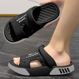 TEMU 여름 남성용 무지 미끄럼 방지 슬리퍼 통기성 EVA 슬라이드 여성용 속건성 앞코가 열린 실내화 실내 걷기 및 욕실 샤워화
