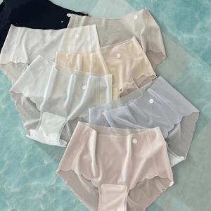 TEMU 랜덤 색상 초박형 여성 속옷 4개 세트, 통기성 좋은 얇고 부드러운 일본식 팬티, 몸에 꼭 맞는 심리스 통기성 열 발산 고탄력 봄/여름용