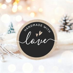 TEMU 72개 수제 스티커 - 대비되는 색상과 섬세한 하트형 원형 디자인, 패셔너블한 스타일. 소규모 비즈니스 포장, 선물 포장, 부티크 브랜드 마케팅, 봉투 등에 완벽, 따뜻함을 풍기는 제품