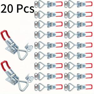 TEMU 공구 상자용 조절 가능한 메탈 토글 래치 20개 세트, 빠른 해제 클램프 및 미끄럼 방지 푸시-풀 메커니즘 특징