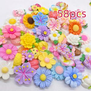 TEMU 38/58개 다양한 모델의 비즈 & 비즈 어소트먼트, 스타일 랜덤, 장식용 레진, 매화, 장미, 모란 및 기타 장식용 폰 케이스, 헤어 클립, 사진 프레임 및 기타 주얼리, DIY 액세서리, 장식용 액세서리, 크림 접착제 제작 액세서리, 창의력을 보여주세요, 여성들이 좋아하는 핸드메이드 액세서리!