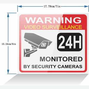 TEMU 4개 비디오 감시 경고 표지판 - 자체 접착, UV 저항 PVC 스티커, 실내/외부 사용 가능, 재산 보호, 명확한 식별, 내구성 있는 라벨, 방수 소재, 오래 지속되는 접착제, 안전 라벨, 사업자, 시설 유지보수, 자체 접착 스티커,고품질 접착제