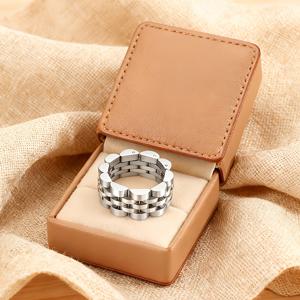 TEMU 우아하고 고급스러운 스테인리스 스틸 스트랩과 링, 발렌타인데이 선물로 추천하는 남녀공용 , 파티와 데일리 코디