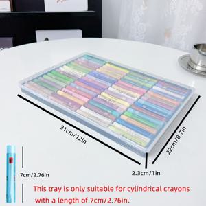 TEMU 오일 파스텔 및 크레용을 위해 설계된 원통형 드로잉 도구 보관함 - 아이템을 정리하기 위해 내장된 트레이 칸막이가 특징이며 7Cm/2.76In 원통형 크레용 및 파스텔 정리를 위한 이상적인 선택입니다.