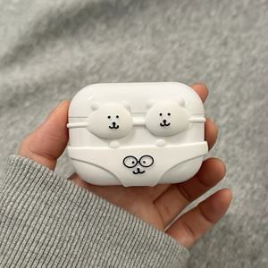 TEMU 귀여운 만화 스타일의 자기 비하 곰돌이 비키니 케이스, 에어팟 4세대, Apple 무선 이어폰 Pro 3세대에 적합, 충격 방지