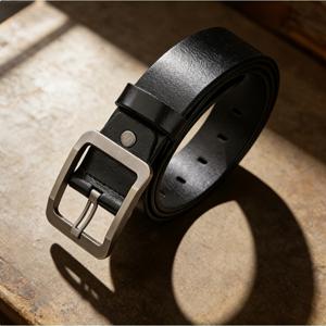 TEMU 남성용 천연 가죽 벨트 - 골드 버클이 있는 미니멀 빈티지 디자인, 캐주얼, 직장, 파티 및 발렌타인데이 착용에 적합 - 높은 품질로 제작된 내구성이 뛰어난 데일리 액세서리, 캐주얼 의상에 완벽