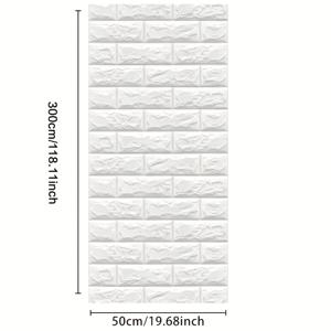 TEMU 자착식 3D 벽돌 텍스처 벽지, 사각 스티커 패널, 단열 및 방음, 제거 및 부착 가능 벽지, 충돌 및 엉망진창한 벽 그림 방지, 간편한 청소, 거실, 침실, 기숙사를 리모델링하는 데 적합