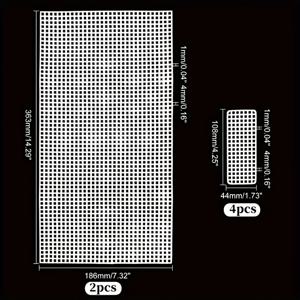 TEMU 6개입 플라스틱 메시 가방, 수공예 뜨개질 코바늘 뜨개질, 지갑 제작 재료, 핸드백 공예에 적합 - 아크릴 얀 뜨개질 프로젝트 가방 (2가지 사이즈), 지갑 제작, DIY 지갑 제작