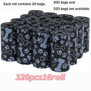 TEMU 펫용품 강아지 배변봉투 320개입/16롤, 200개입/10롤, 두껍고 튼튼한 반려견 똥봉투, 불투명 누수 방지 및 냄새 차단 봉투, 세척이 쉬움, 12.6 X 8.3인치, 반려동물을 위한 최고의 명절 선물