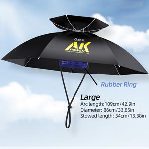 TEMU 유지원 AK 시리즈 야외 우산 모자, 핸즈프리, 이중층 통기성, 열 분배, 접이식 및 휴대용, 낚시, 해변, 정원, 캠핑 등 다양한 장면에 적합