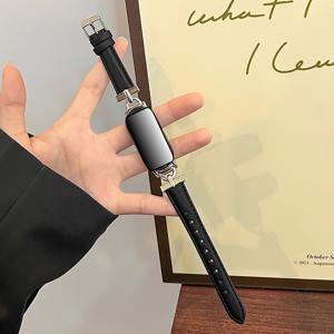 TEMU 1pc Xiaomi Band 9/8과 호환되는 합성 가죽 시계 스트랩, 조절 가능한 라이트 럭셔리 D 버클, NFC 범용 맞춤, 내구성 및 통기성, 남성과 여성을 위한 비방수 패션 손목 스트랩.
