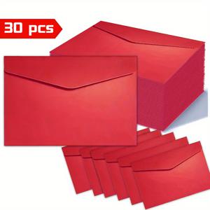 TEMU 30세트, 빨간 봉투 (13cm*19cm), 축하 카드용 봉투, 모든 행사용 초대장 봉투, 초대장, 결혼식, 생일, , 계절 인사말용