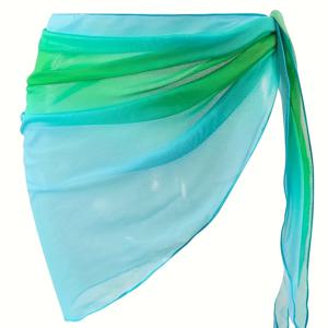 TEMU 여성용 그라데이션 프린트 랩 스커트, 비치 하프 스커트