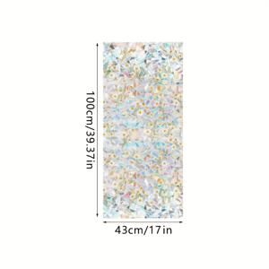 TEMU 1장의 생동감 넘치는 데이지와 새 스테인드글라스 창문 필름 - 재사용 가능한 정전기력 접착식, 접착제 불필요, 방습 PVC, 가정 및 사무실 창문에 쉬운 설치, 햇빛 반영 장식 프라이버시 필름