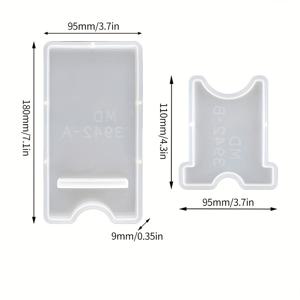 TEMU 휴대폰 스탠드용 실리콘 레진 몰드 세트, 공예용 에폭시 레진 폰 홀더 몰드, 휴대용 및 분리형 휴대폰 홀더 몰드