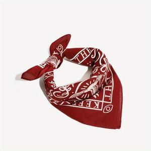 TEMU 빈티지 삼각 스카프, 일본식 핸드셰이크 패턴 스퀘어 스카프, 남성용 넥 스카프, 페이스 스카프, 하이킹 스카프