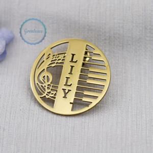 TEMU 맞춤형 이름 피아노 건반 브로치 네임플레이트 핀 스테인리스 스틸 개인화 이름 브로치 여성 남성용