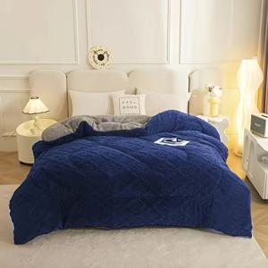 TEMU 양면 플러시로 부드럽고 포근한 두꺼운 벨벳 담요. 침실, 거실 또는 게스트룸에 완벽하며 세탁기 또는 수세척 가능.