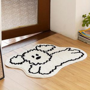 TEMU 1개 모조 캐시미어 1000g/m² 두께 10mm, 귀여운 강아지 모양 매트 - 부드럽고 편안한 카툰 도그 디자인 침실 주방 거실 욕실용 홈 데코 베드사이드 쿠션 매트