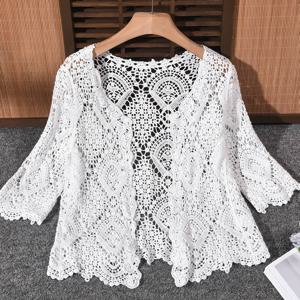 TEMU 봄/여름 캐주얼 V넥 반팔 가디건