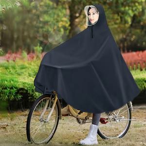 TEMU 자전거용 우비, 1인용, 남녀공용, 성인용, 특대형 두께, 넓은 챙, 공용 자전거 타기에 적합