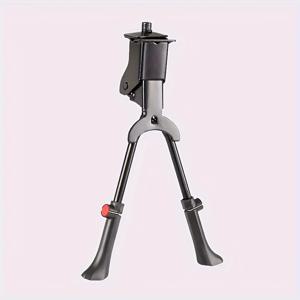 TEMU 고하중 메탈 자전거 킥스탠드 센터스탠드 - 조절식 3지점 서포트와 레드 잠금 장치, 견고한 블랙 프레임, 산악 및 로드 자전거용, 안전한 주차 및 보관 솔루션, 자전거 보관대, 스타일리시한 메탈 마감, 튼튼한 구조