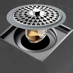 TEMU 범용 욕실 및 화장실 바닥 배수구 탈취 필터 스크린 커버, 304 스테인리스 스틸 원형 코어 (파이프 직경 1.26-2.56 인치)