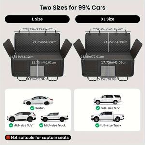TEMU 경량 및 튼튼한 구조의 안전 여행용 - SUV, 트럭, 자동차에 적합한 중형 및 대형 개를 위한 후면 좌석 쿠션, 미끄럼 방지 애완동물 시트 보호대, 하드 바닥이 있는 헤비듀티 개 차량 시트 쿠션, 도로 여행 및 일상 출퇴근에 이상적인 퀼트 질감 디자인, 내구성 있는 애완동물 액세서리, 고품질 소재, SUV 운전자용