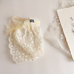 TEMU 빈티지 레이스 플라워 걸 헤어밴드 - 부드러운 탄력성 헤어 액세서리, 웨딩 생일 파티 헤드피스 리본 장식